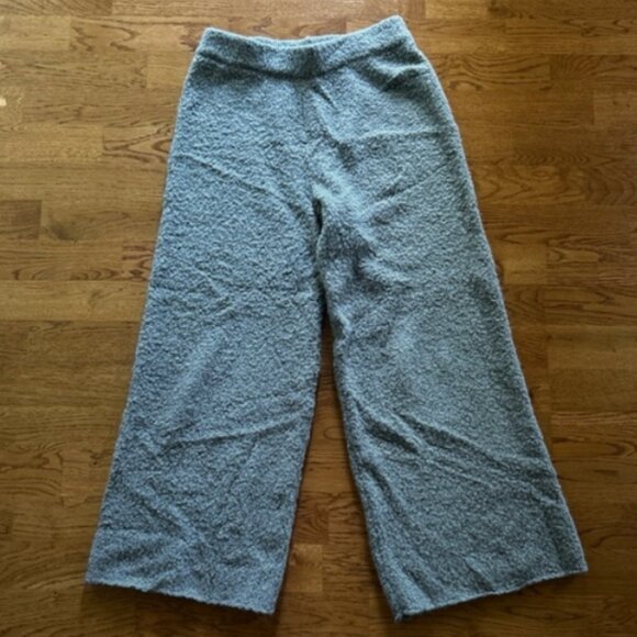 Natural Life Cozy Knit Boucle Gray Pull On sweatpants soft Wide Pants PJ Lounge - Picture 1 of 5